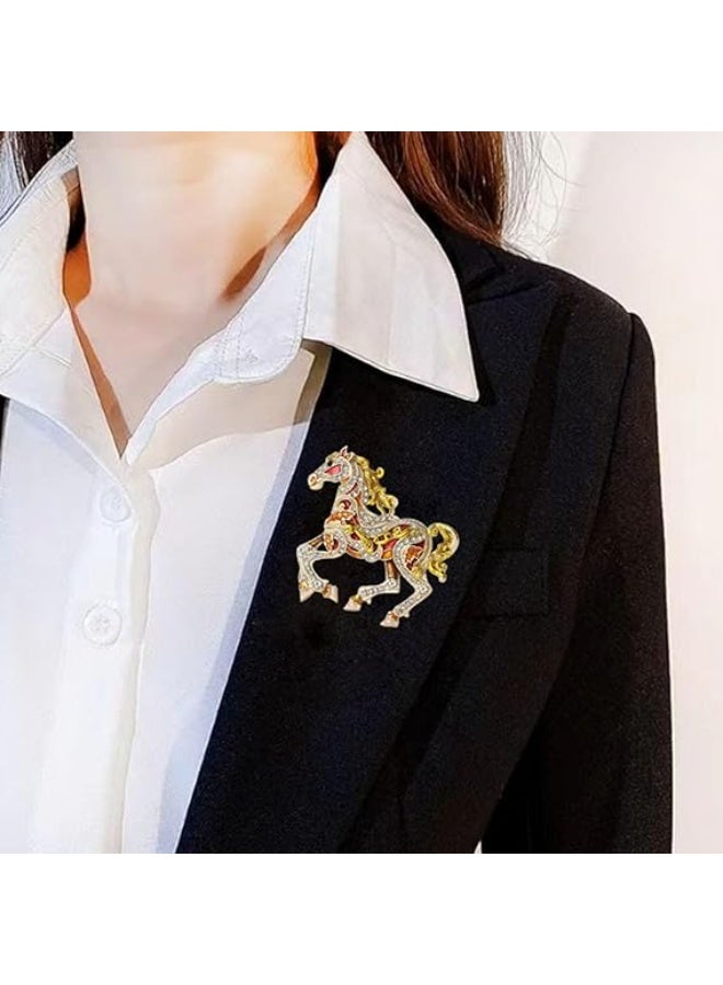 Bukela Horse Brooch, Sturdy Alloy Chinese Zodiacs Horse Brooch For Fashion Accessories Chinese Zodiac Animal Good Luck Pin Lucky Feng Shui Gifts Jewelry For Women Men - Image 5